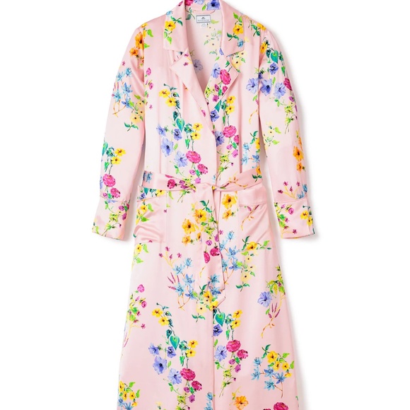 Petite Plume Mulberry Silk Long Robe M - Picture 3 of 4